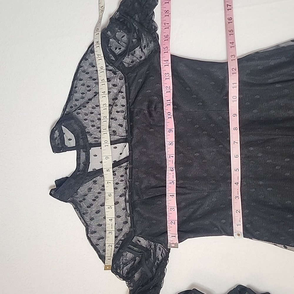 Vintage Betsey Johnson Black Lace Sheer Midi Formal Dress - Picture 9 of 10